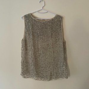 All Saints Hand Embellished Sequin Top